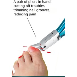 Ingrown Toenail Clippers Set – Straight Edge Thick Nail Clipper with Sharp Pointed Tip + Ingrown Nail File Remover Tool – Wide Jaw Stainless Steel Toe Nail Cutter Kit for Thick Nails – Podiatry Tools