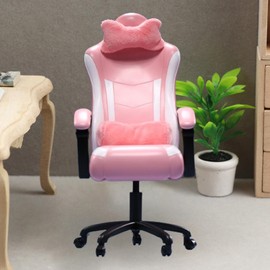 F Fityle 1/6 Miniature Gaming Chair Office Game Chair,Pretend Play,Decoration Action Figures Accessory for 12inch Men Figures, pink