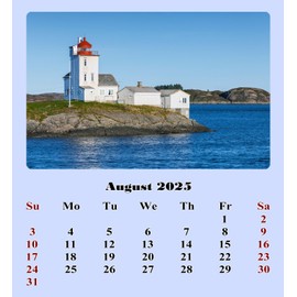 2025 CD-Style Desk Calendar 12 Months Calendar/Planner/Desk Calendar With CD Case Stand, Office Decor, Christmas Gifts (Lighthouses)