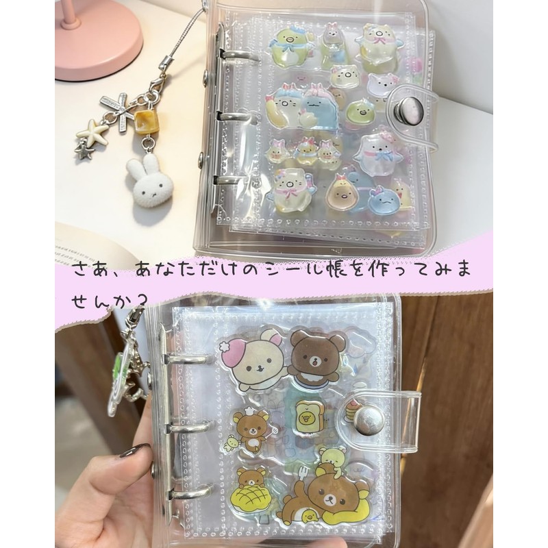 DELUXEFOX Sealing Notebook, Transparent, A8, Girls, Mini, 3 Holes, Binders,