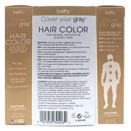 Betty Cover Your Gray Mens Hair Color for Beard, Mustache & Body Hair - Blonde