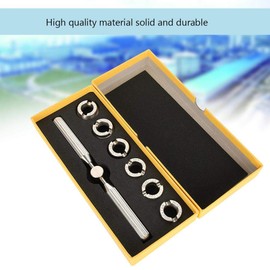 Watch Back Removal Tool, Hand Held Watch Case Opener Closer Remover Watch Repair Tool Kit Watch Opener Wrench Dies Repairer Tool Set with Six Grooved Dies for Oyster Model