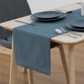 JEMIDI Table Runner Modern Blue 40 x 240 cm - 100% Cotton - Modern Table Runner - Oeko-Tex Certified - Fabric Table Runner - Table Runner Extra Long - Machine Washable