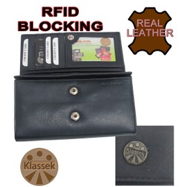 Klassek Sussex Spaniel Womans Blue Navy Purse Dog Lover Owner Brand Image on Real Animal Leather RFID Puppy Accessory Gift