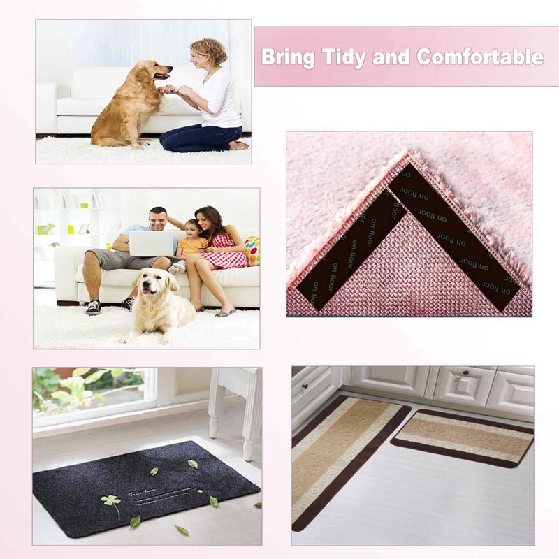 Rug Tape for Hardwood Floor 12 Pcs Carpet Tape Anti