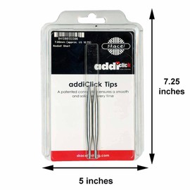 addi Click Rocket Lace Short 3.5 inch (9cm) US 10.75 (7.0mm) Interchangeable Circular Knitting Needle Tips, Slick & Smooth Finish, Long Taper Sharp Tips with 10 Colorful Stitch Markers