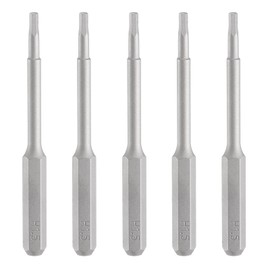 sourcing map 5pcs H1.5 Hex Screwdriver Bit 5/32" Hex Shank 45mm/1.77" Length Magnetic Hexagon Head Hex Bits S2 Steel Screw Driver Bit for Impact Electric Screw Driver Power Tools