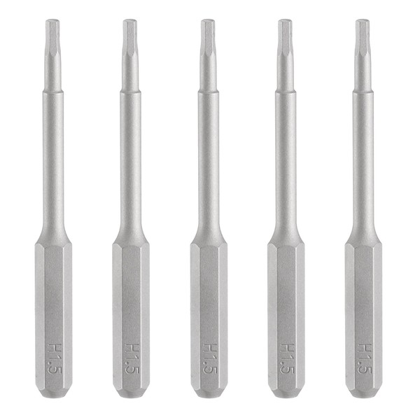 sourcing map 5pcs H1.5 Hex Screwdriver Bit 5/32" Hex Shank