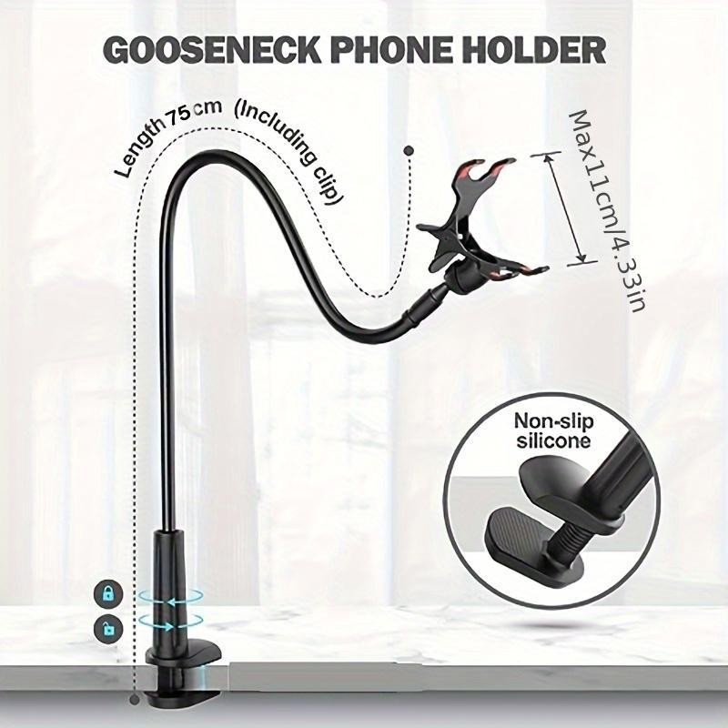 Long neck phone holder for desktop and bedside use:_Pink