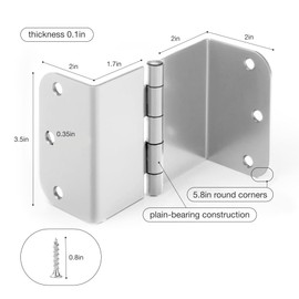 3-Pack Offset Door Hinges for Interior Doors, Brushed Nickel Door Hinges 3.5 Inch 5/8" Radius Corner, Swing Clear Offset Door Hinges with Wall Handle Door Stopper & Grease, Heavy Duty Hardware