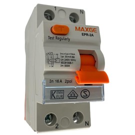 RCD Circuit Breaker 16A 2-Pin 0.03A Type A Residual Current Circuit Breaker