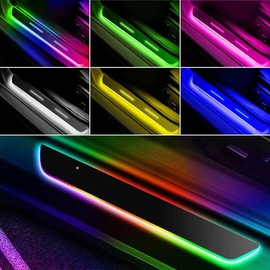 KANOUJI LED Door Sill Pro with 7 Lighting Colors, 28 Transformation Modes, IP67 Waterproof, Auto-Sensing Wireless Bloomcar LED Door Sill (for H-OO-ND-AA, 4 PCS)