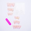 24Pcs Pink French Tip Press on Nails Medium Almond Fake