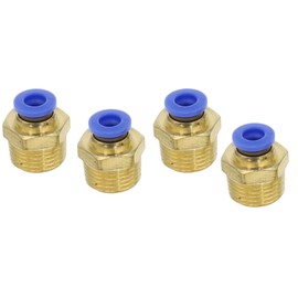 Pneumatic plug connection 1/2" on 6mm pneumatic hose, plug screw connection set of 4 (R1/2" - 6 mm / set of 4)