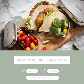 ECO Brotbox | Brotbox XL | Lunchbox + snack box made of stainless steel | 700 ml