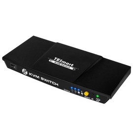 TESmart HDMI KVM Switch 2 Ports 4K30Hz, KVM Switcher 2 PCs 1 Monitor with EDID Emulators, Supports USB 2.0 |L/R Out Audio, Hotkey Switch, Button Switch with Remote Switch and 2x1.5m KVM Cables