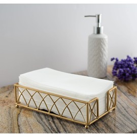 50-Pack BloominGoods Disposable Bathroom Napkins | 12" x 17" Single-Use Classic Lite Linen-Feel Guest Towels, Made in USA | Cloth-Like Hand Towels, White