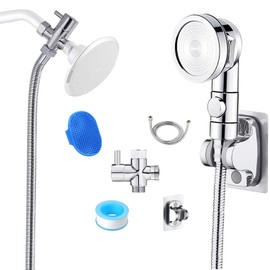 Pet Sprayer Pro Dog Shower Attachment for Bathroom Shower Arm, Indoor Dog Shower Sprayer Includes On/Off Handheld Shower Head, 79" Hose, 3-way Diverter, Dog Brush and Adhesive Holder