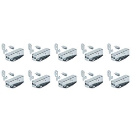 x10 Tutch Latch Automatic Spring Catch for Press to Open Cupboard Doors and Loft Attic Hatches, Bright Galvanised Steel, Counterpiece + Catch