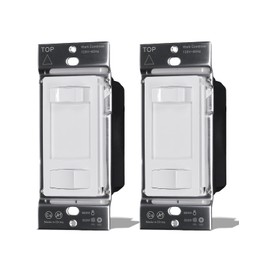 MOES Dimmer Light Switches 2pcs, 3 Way & Single Pole Dimmable Switch for LED,CFL,Incandescent,Halogen, 600Watt Max, ON/Off Switch with Dimming Slide, No Neutral Wire Required