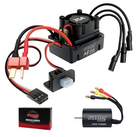 CCHEQVAN 2430 7200KV Brushless Motor with 35A ESC Combo, Surpass Waterproof Hobby Sensorless Motor and Electric Speed Controller Set for Traxxas 1/18 1/16 1/14 Scale RC Car Trucks