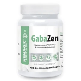 GabaZen - Suplemento Alimenticio GABA, Glicina, Inositol, Vitaminas B1 Y B3-100 Cápsulas Vegetales 650 mg c/ - Kosher Halal Vegetariano Vegano