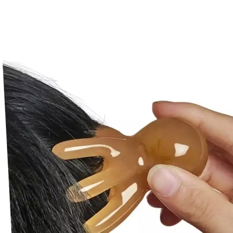 괄사마사지 두피괄사 문어괄사 두피마사지 림프마사지 [브라운] Gua Sha Massage Scalp