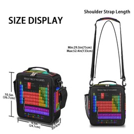 Periodic Table Kids Lunch Box for Boys Girls Chemistry Lunch Bag for Kids Insulated Lunchbox with Adjustable Shoulder Strap Teens Cooler Lunch Bag for School Picnic