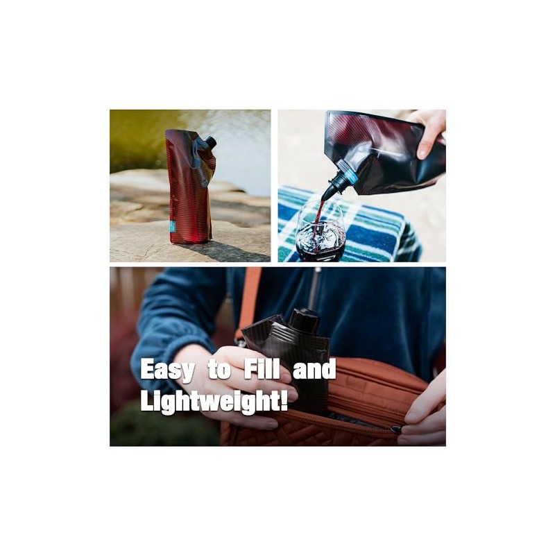 Vapur Collapsible Portable Wine Carrier With Pour Spout, Enjoy Your
