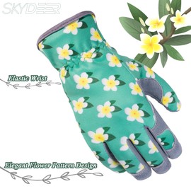 SKYDEER Women's Deerskin Suede Gardening Gloves (SD6611/M)