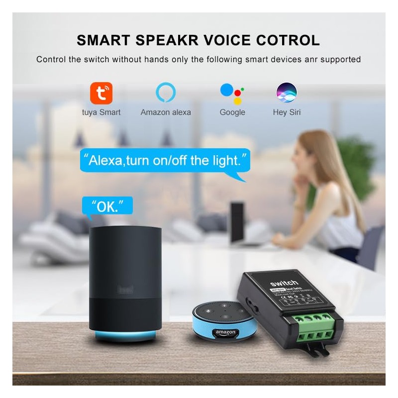 SRDKG Mini WiFi Smart Switch with Rf 433 Mhz Remote