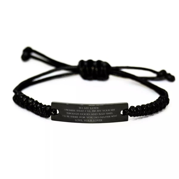 Unbranded To my Love Bracelet,Black Rope Bracelet,I promise that I