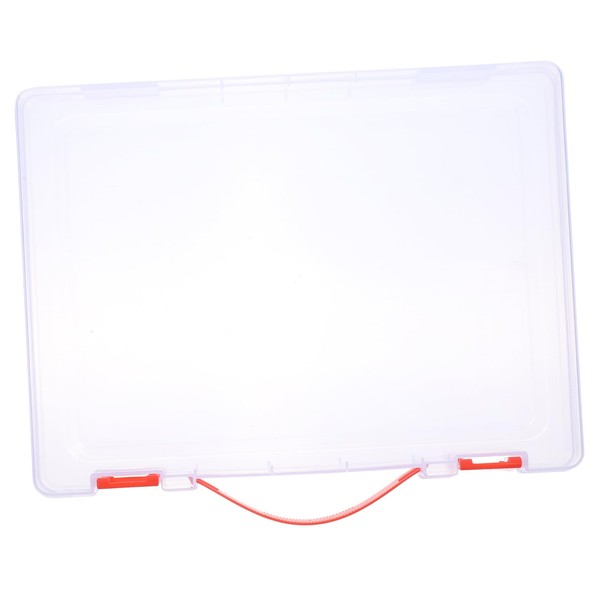 LALAFINA Transparent File Organizer Box Desk Storage Case for Office