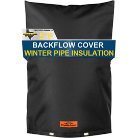 Cholila Cover Backflow Preventer Cover Insulated (5˚F) - 18"W x 34"H Backflow Cover for Winter Pipe Freeze Protection - Sprinkler Covers for Outside - Double Wall Insulation Cover Black