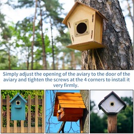 10Pcs Bird House Guard with Copper Portal 1 1/2 Inch Opening Rustproof Metal Bluebird House Predator Guard with Screw Sturdy Bird House Hole Protector Guard for Outdoor