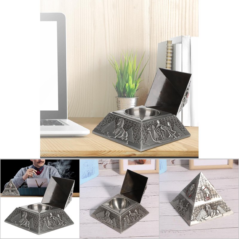 Metal Ashtray Innovative Decor Gifts Smoking Set Egyptian Pharaoh Pyramid