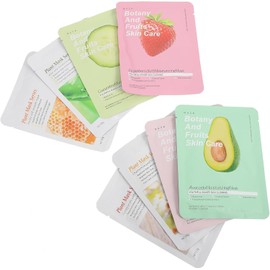 8 Piezas Kit Mascarillas Faciales Hidratantes Frutas Cuidado Piel Aloe Aguacate Fresa