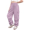 Big Girls Summer Baggy Parachute Y2K Cargo Pants Cute Soild