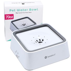 LumoLeaf Dog Water Bowl, 70oz/2L Dog Bowl Large Capacity No-Spill Pet Water Bowl, Non-Slip Slow Water Feeder Dispenser with Replacement Filter, Vehicle Travel Water Bowl for Dogs,Cats and Pets.