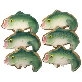 Bass Fishing Cookies- Decorated Shortbread Cookies Individually Wrapped With Bow by BakersDozenToGo (6)