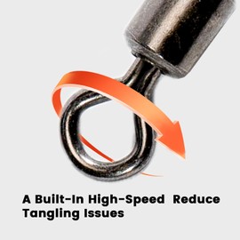 BBBF 50pcs Snap Ring High Speed Swivel Hooks for Big Fish, Available from #12-#12/0 Tuna Fishing Swivels, Fishing Tackle Swivels & Snaps, Durable Fishing Swivels for Big Game (2/0-165.30LB-50PCS)