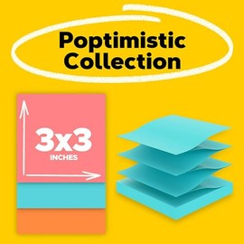 Post-it Notas emergentes, 3 x 3 pulgadas, colección Ciudad del Cabo, 5 almohadillas para orejas por paquete (3301-5AN)