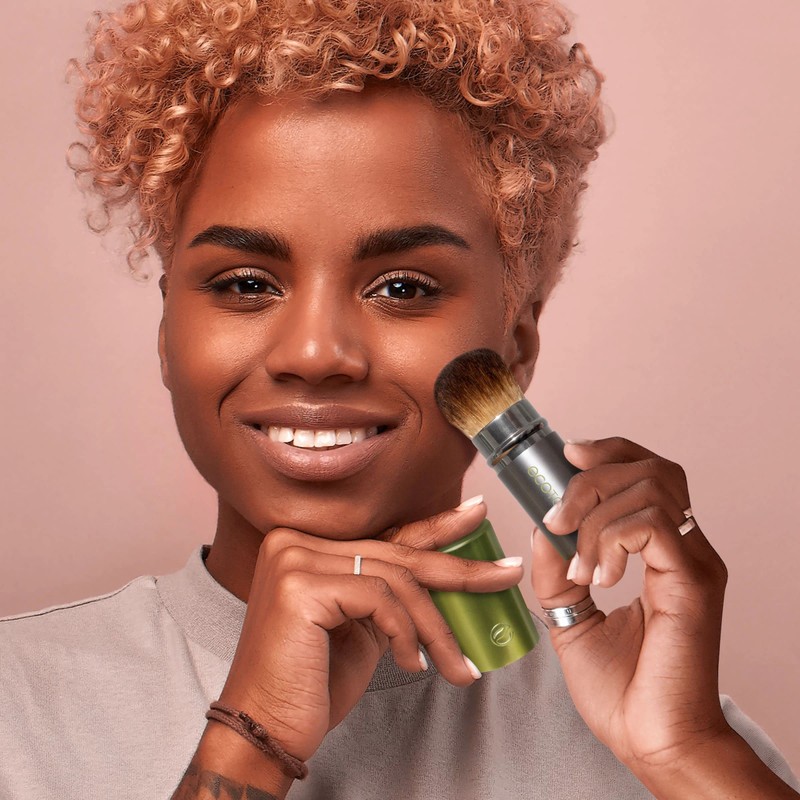 EcoTools Retractable Face Makeup Brush, Kabuki Brush for Foundation, Blush,