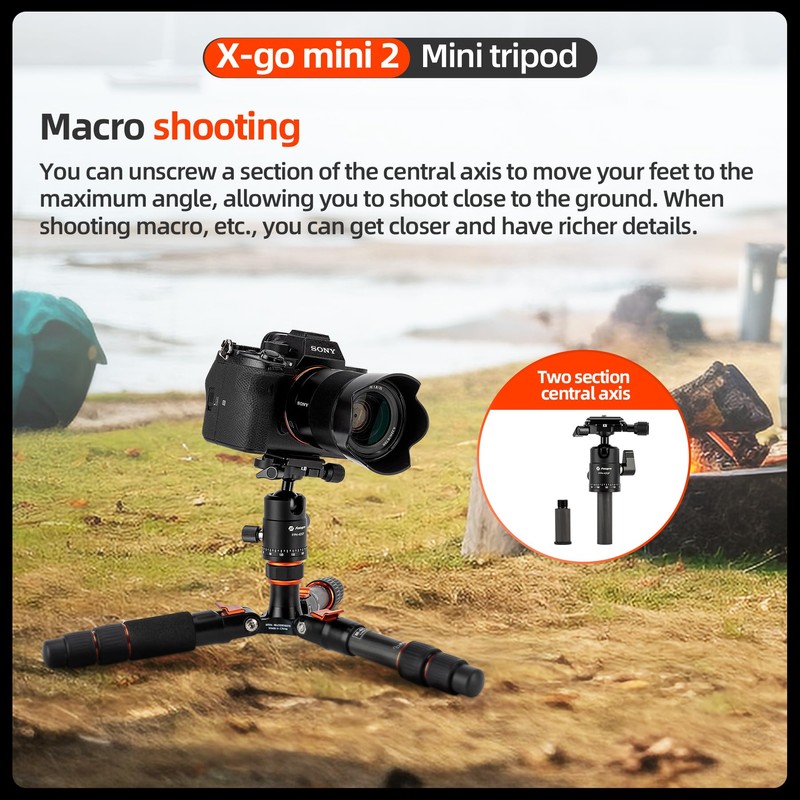 Fotopro Mini Tripod Carbon Fiber Tripod with Ball Head Quick