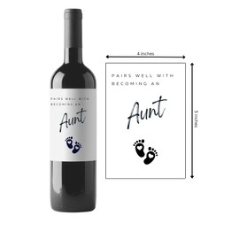  Pregnancy Announcement, Becoming an Aunt Wine Labels, Get Promoted to Aunt, We Are Having a Baby Wine Label