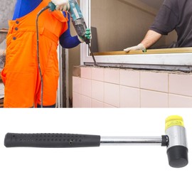 Martillo de Dos Cabezas, Aplicación Amplia Rosca Antideslizante Mazo de Goma Integrado de Agarre Cómodo para la Instalación (Φ25mm)