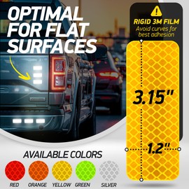Byllstore Byllstore Reflective Safety Tape Stickers | 3M Diamond Grade | Yellow | 1.2 x 3.15 | 20-Pack | Safety Warning Tape for Helmets, Cars, Mailboxes & More