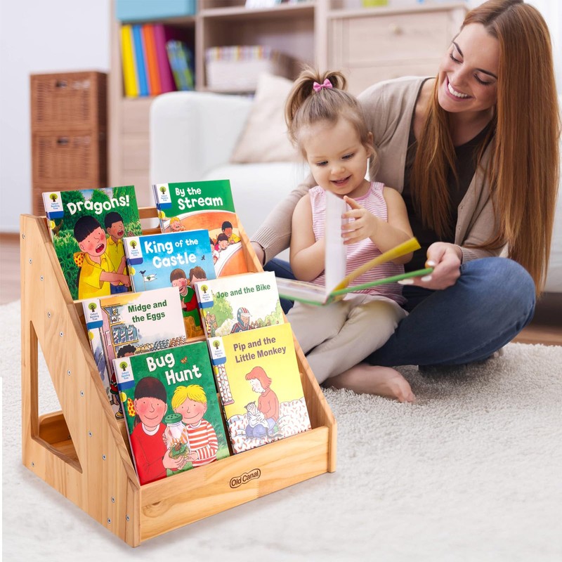 Old Canal Montessori Bookshelf for Toddlers with Handle & Anti-Tilting