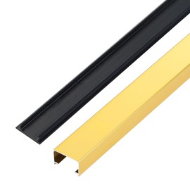 ATNEDCVH Aluminium Alloy U Shape Edge Trim Strip Decoration Profiles with Base, Metal Cable Raceway Cord Cover Channel, Ceramic Tile Mirror Wall Trim Transition Corner Decorative Strips