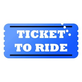 Decals - Ticket to Ride - Living Room - Picture Art - Size 12 Inches X 24 Inches - Vinyl Wall Sticker - 22 Colors Available